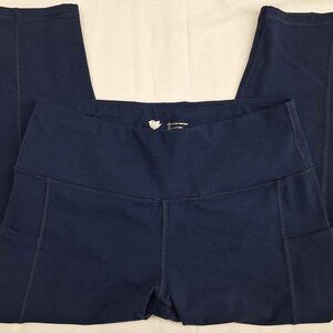 IUGA Women’s L Navy Blue High-Rise Capri Leggings Activewear Pockets Yoga